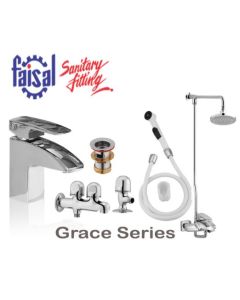 Faisal Sanitary grace series 4607 Single Lever complete 8 Pieces Bath set Chrome  BSFS4607