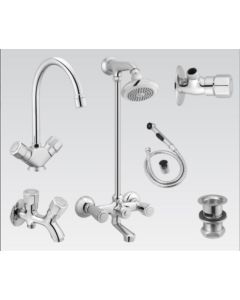Faisal Sanitary 6507 Bath Set Complete 8 Pieces Jota Series -Chrome