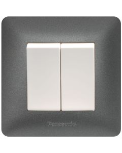Panasonic 2 Gang 2 Way light Switch - Black Colour
