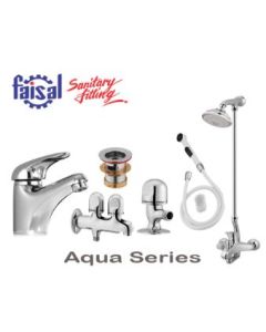 Faisal Sanitary aqua series 3607 Single Lever Chrome  8 pieces Complete Bath Set 