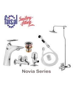 Faisal Sanitary novia series 5707 Single Lever complete 8 Pieces Bath set Chrome  BSFS5707